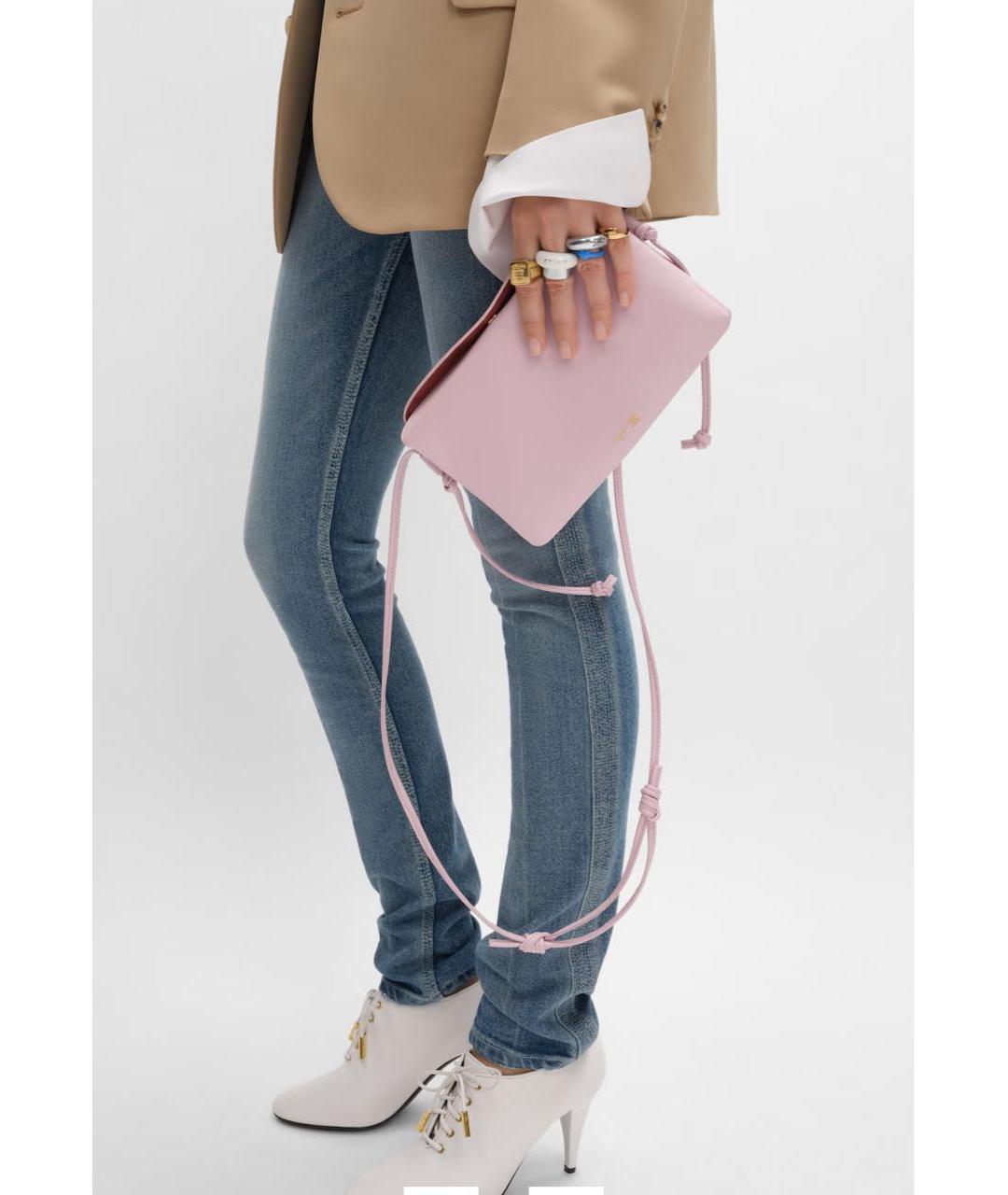 CELINE Розовая кожаная сумка через плечо, фото 2