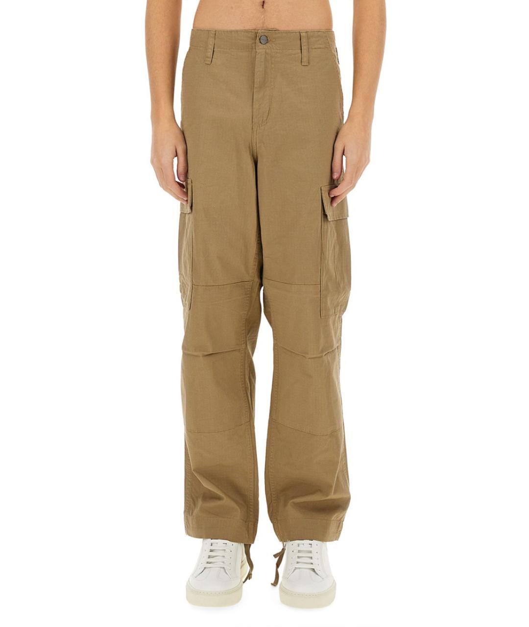 CARHARTT WIP Бежевые хлопковые повседневные брюки, фото 1