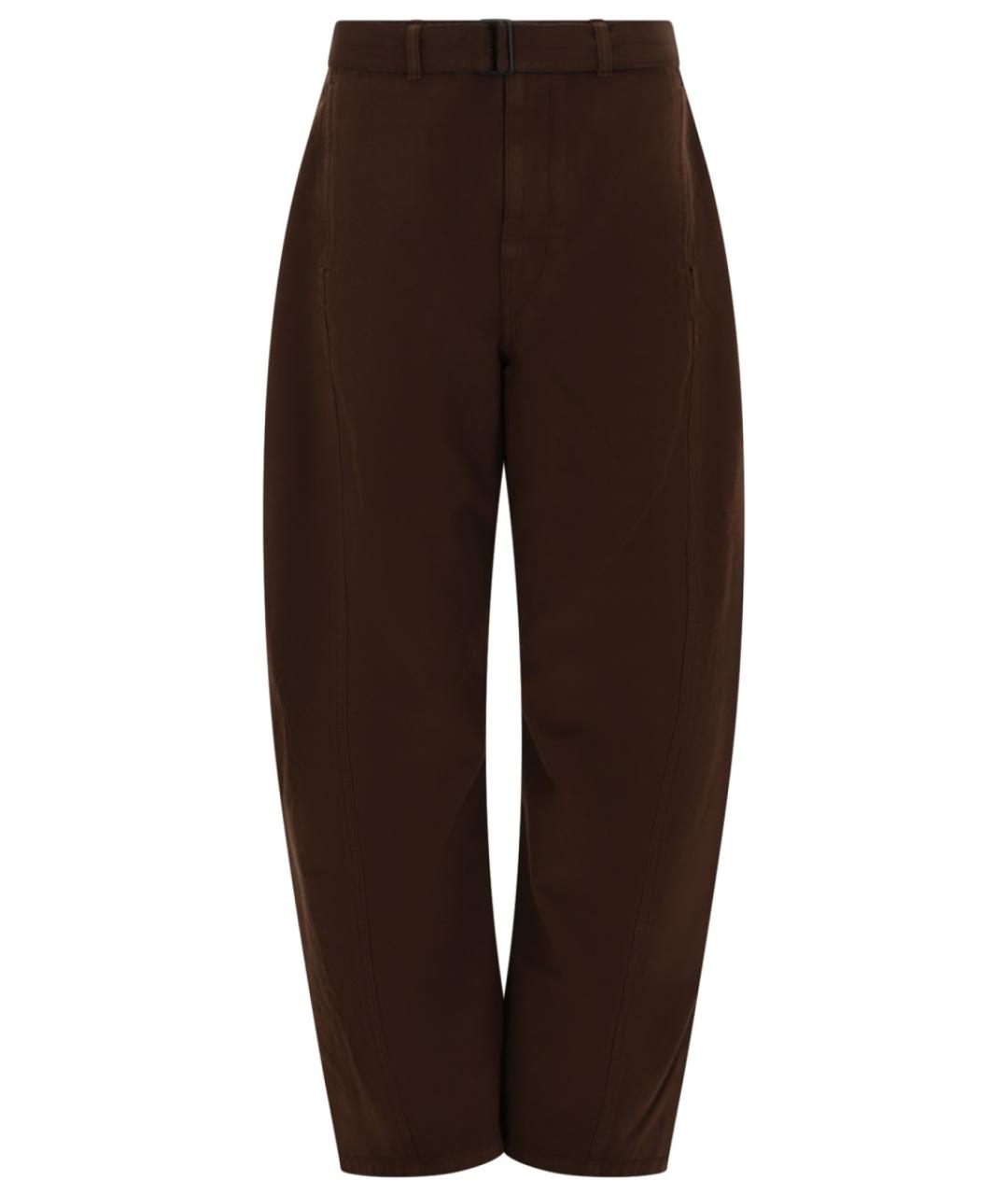 LEMAIRE Коричневые хлопковые повседневные брюки, фото 1