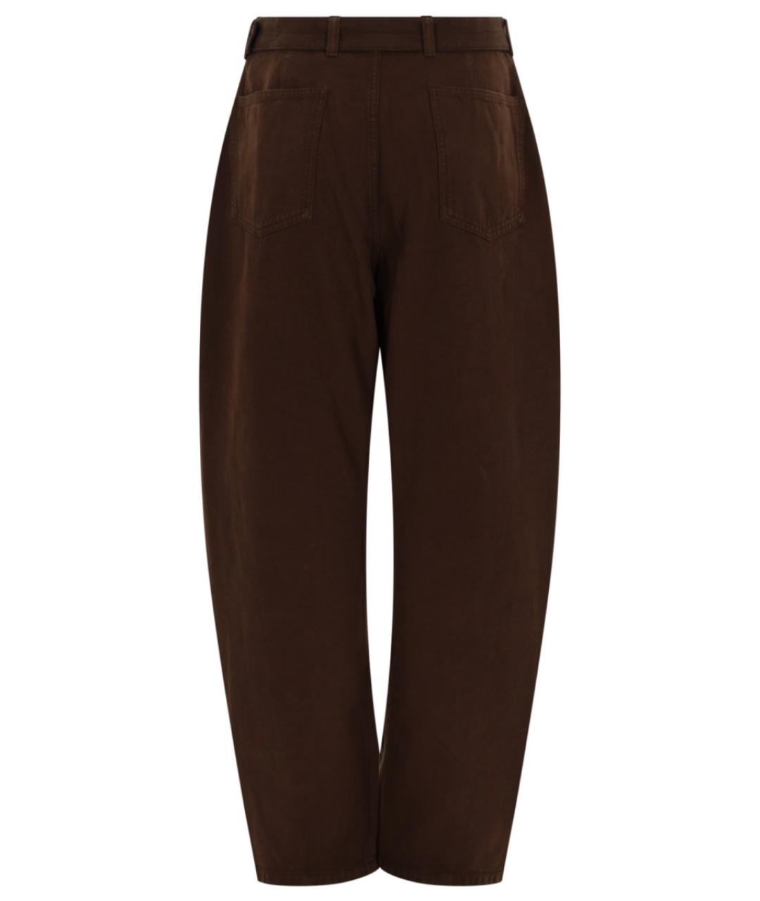 LEMAIRE Коричневые хлопковые повседневные брюки, фото 2