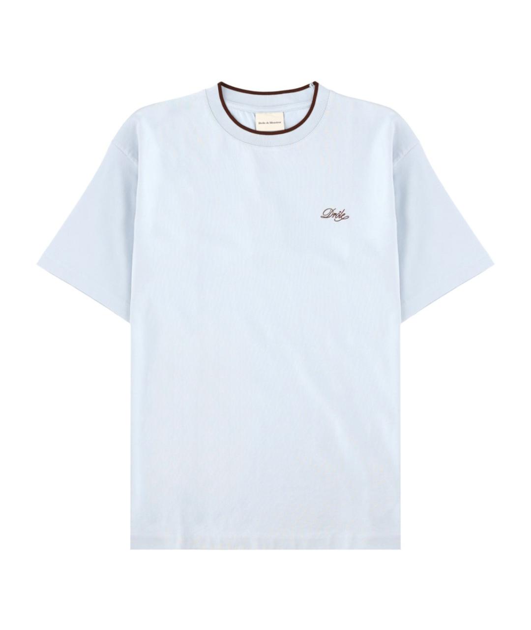 Drole de Monsieur Голубая хлопковая футболка, фото 1