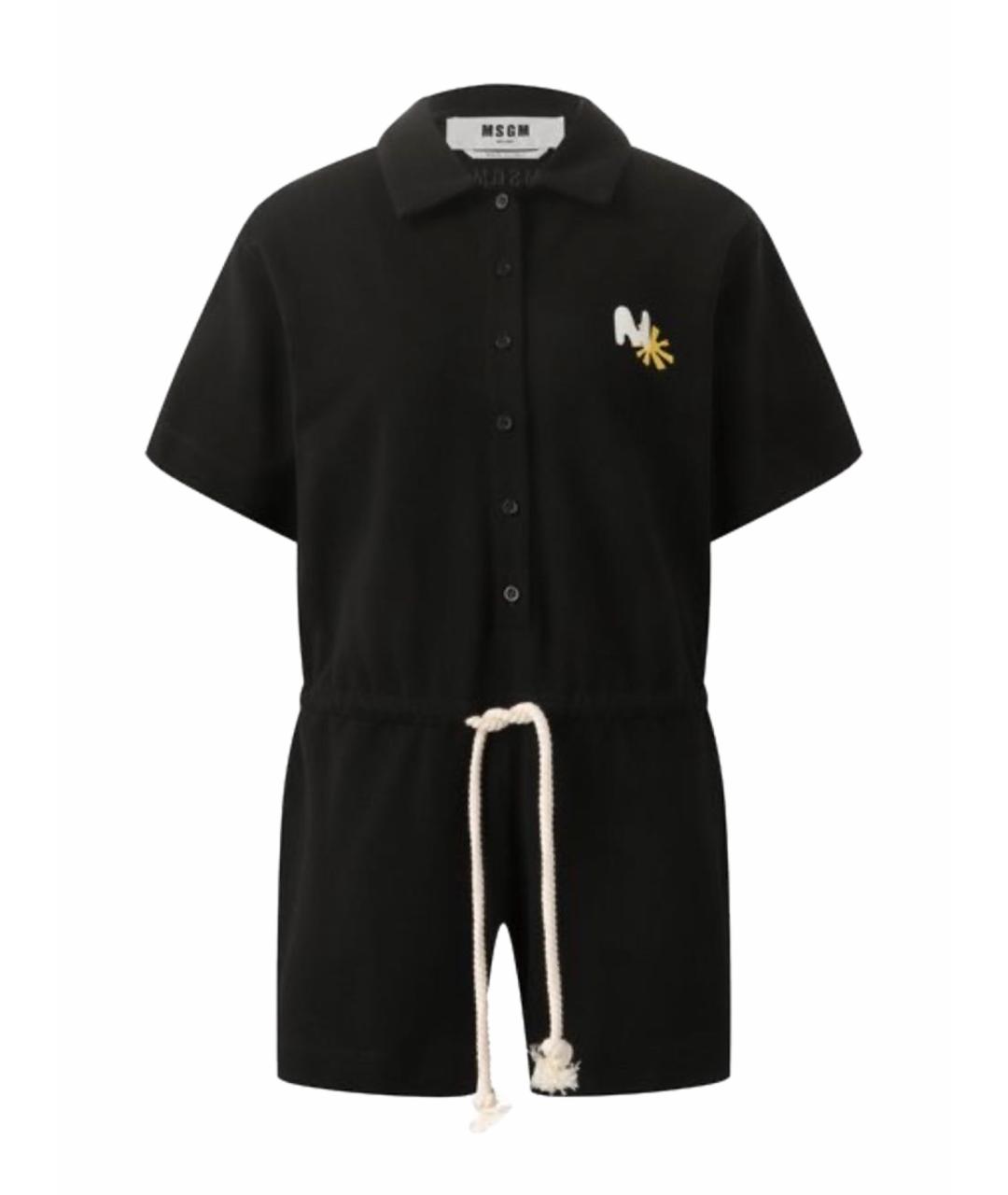 MSGM Черный хлопковый комбинезон, фото 1
