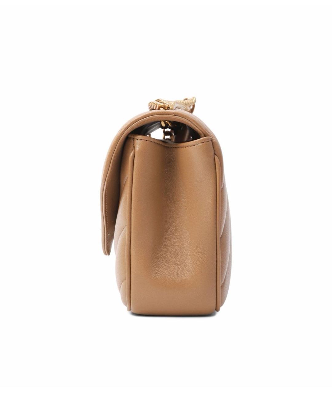 SAINT LAURENT Бежевая кожаная сумка с короткими ручками, фото 5