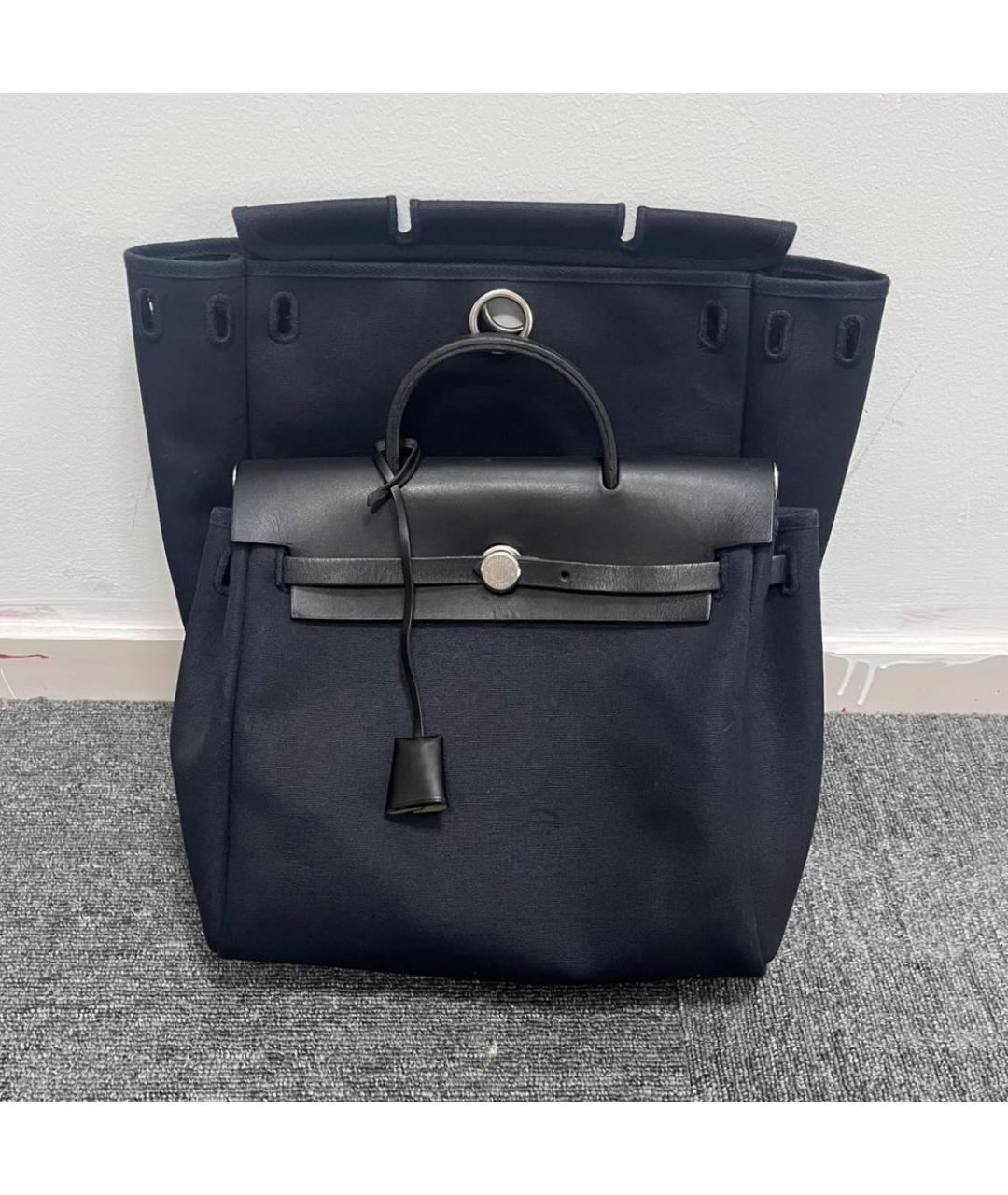 HERMES Черный тканевый рюкзак, фото 7