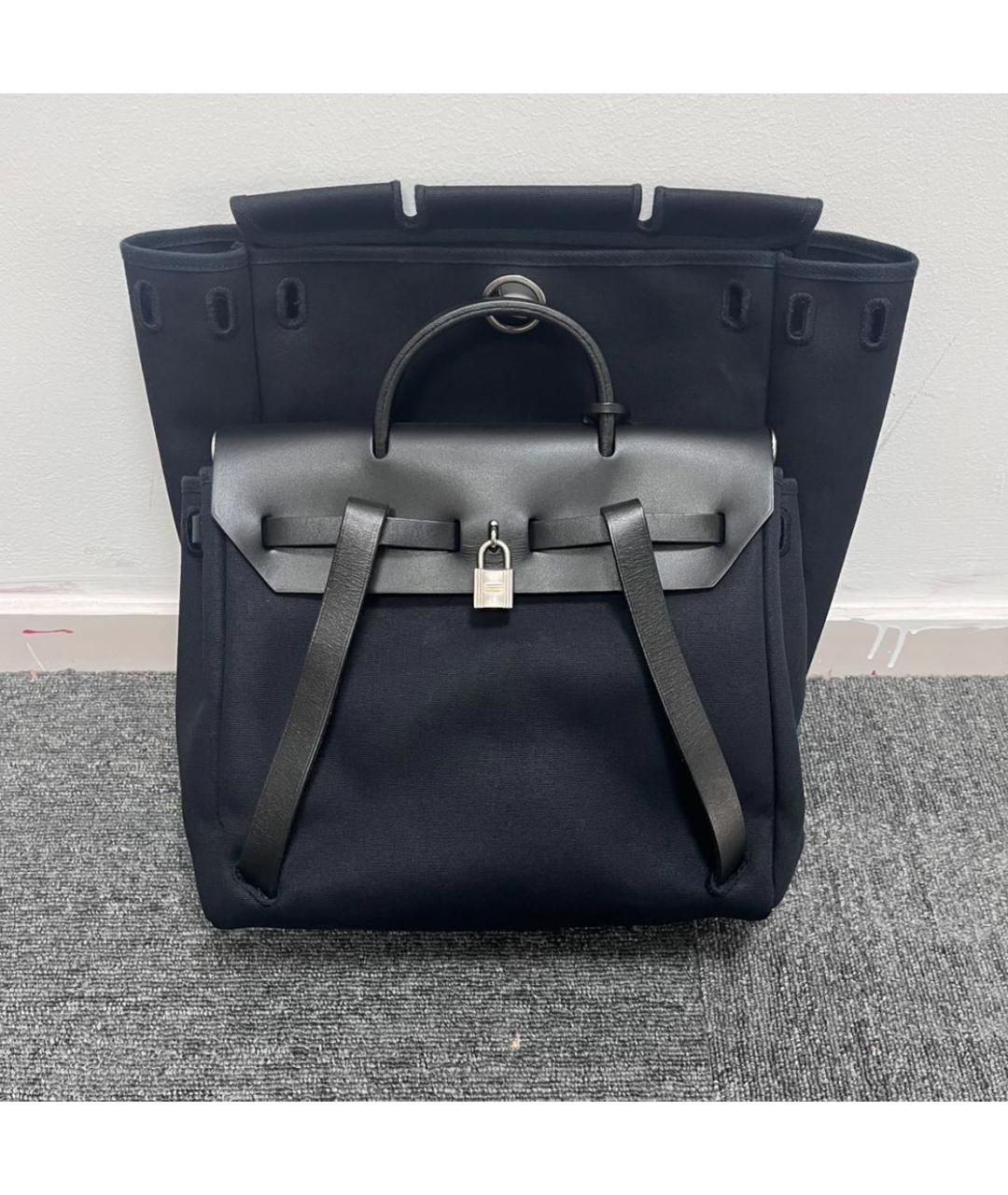 HERMES Черный тканевый рюкзак, фото 2