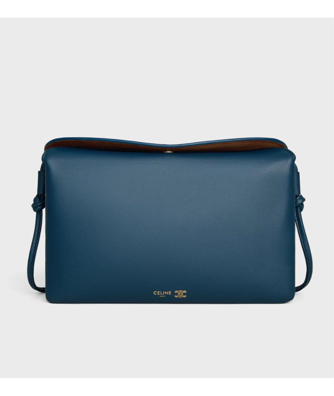 CELINE Синяя кожаная сумка через плечо, фото 5