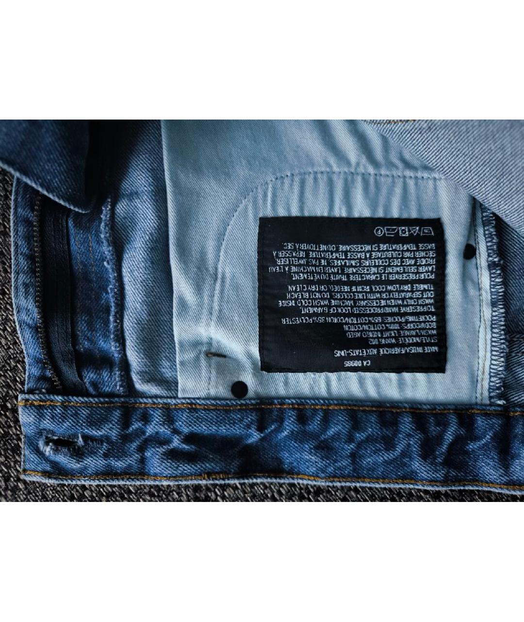 ALEXANDER WANG Синие хлопковые джинсы слим, фото 4