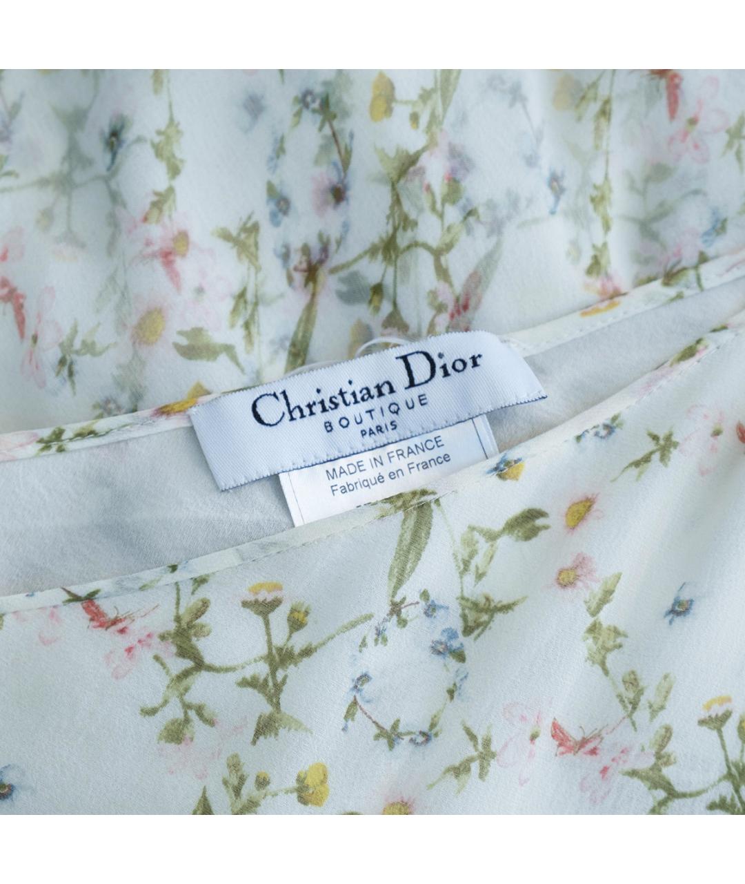 CHRISTIAN DIOR Белая шелковая юбка миди, фото 3