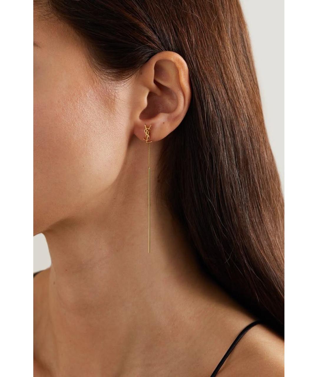 SAINT LAURENT Золотые серьги, фото 8
