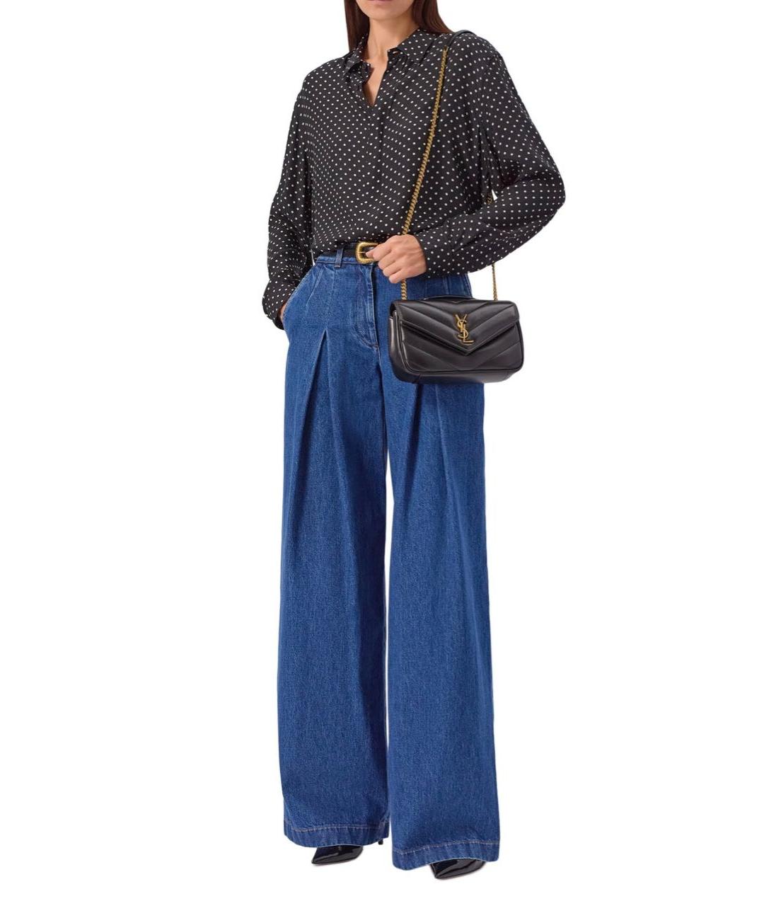 SAINT LAURENT Черная кожаная сумка с короткими ручками, фото 4