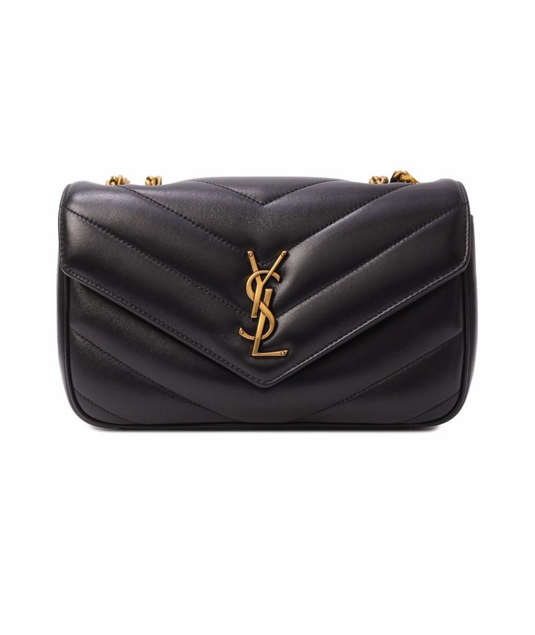 SAINT LAURENT Черная кожаная сумка с короткими ручками, фото 8