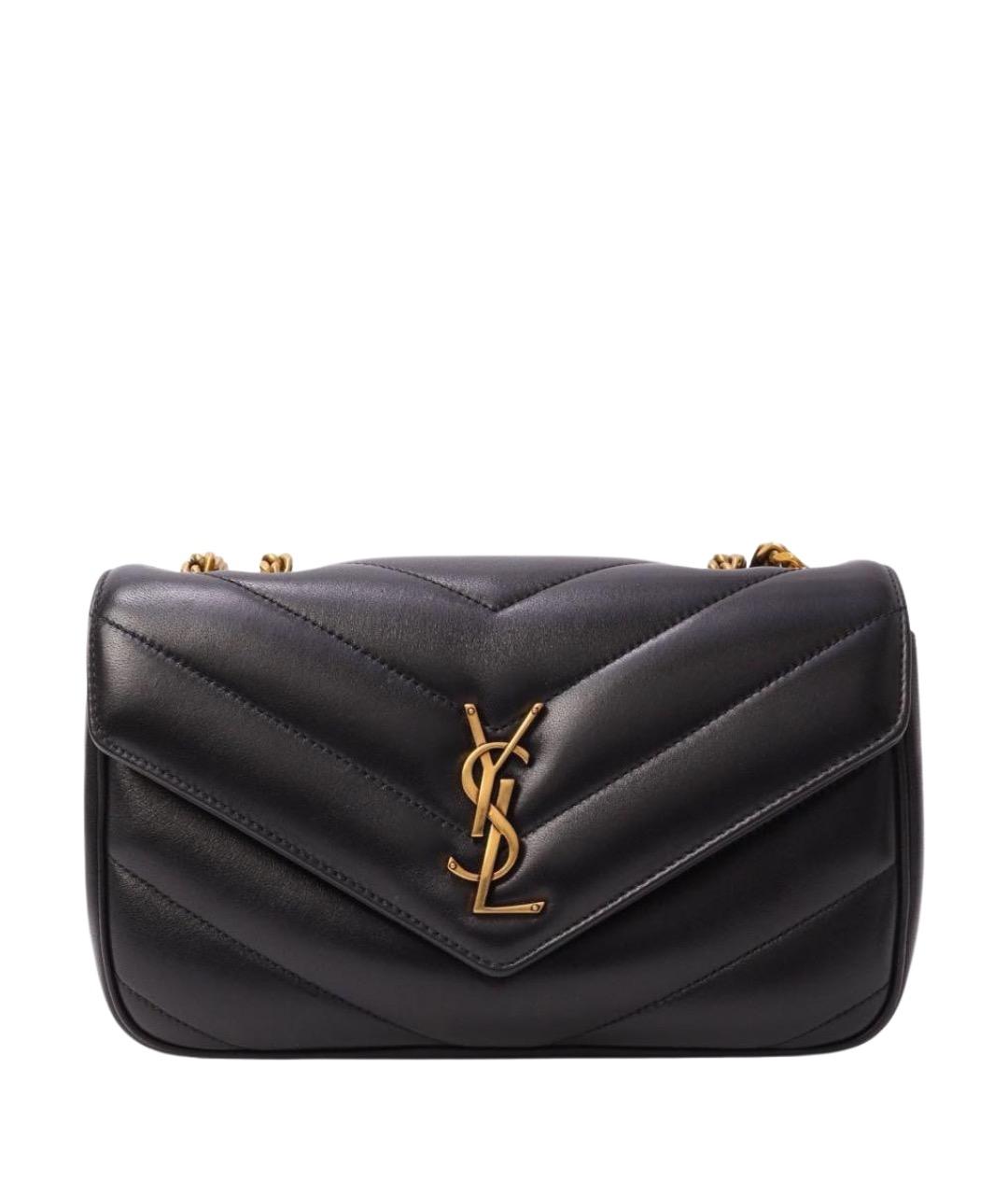 SAINT LAURENT Черная кожаная сумка с короткими ручками, фото 1