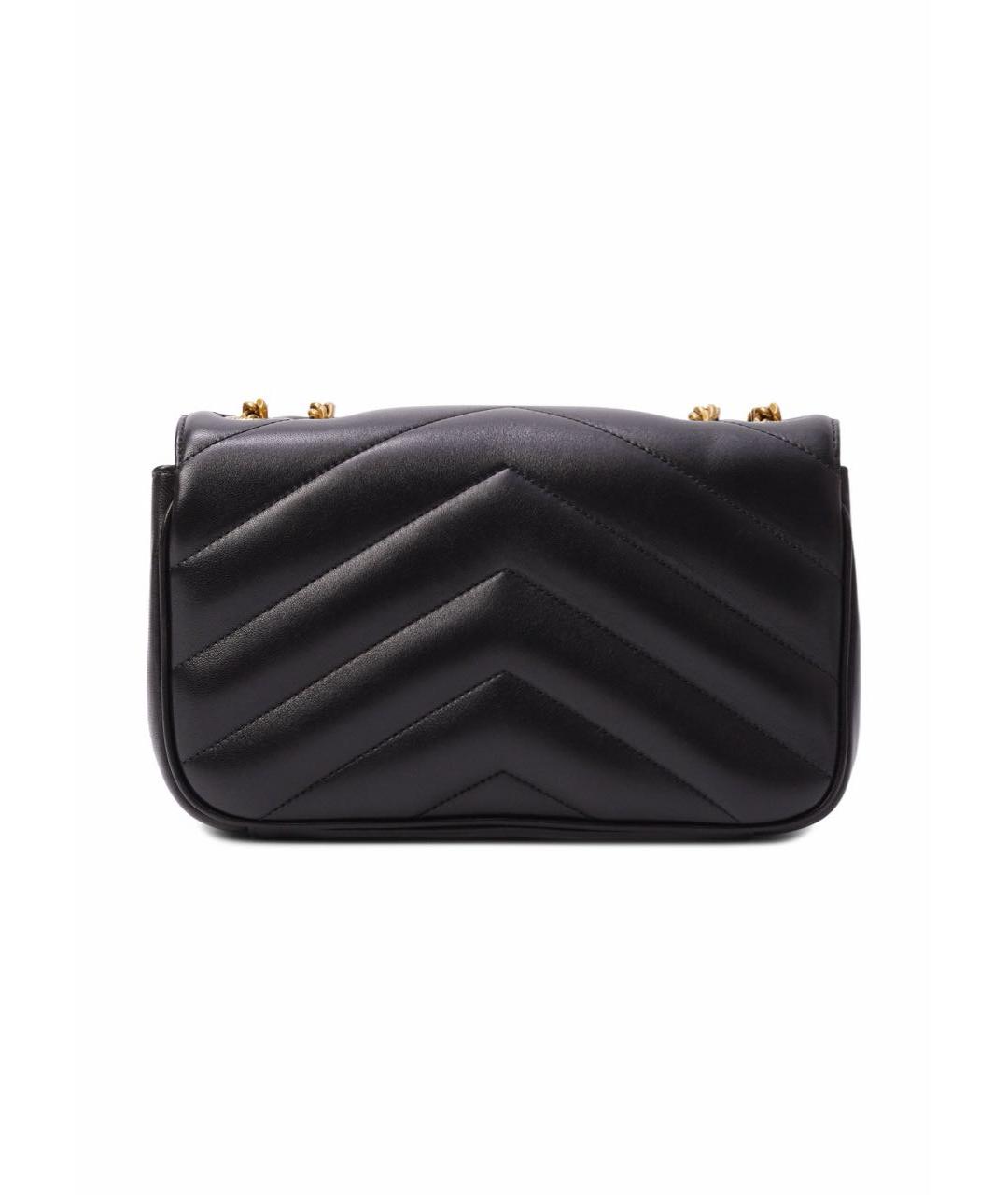 SAINT LAURENT Черная кожаная сумка с короткими ручками, фото 5