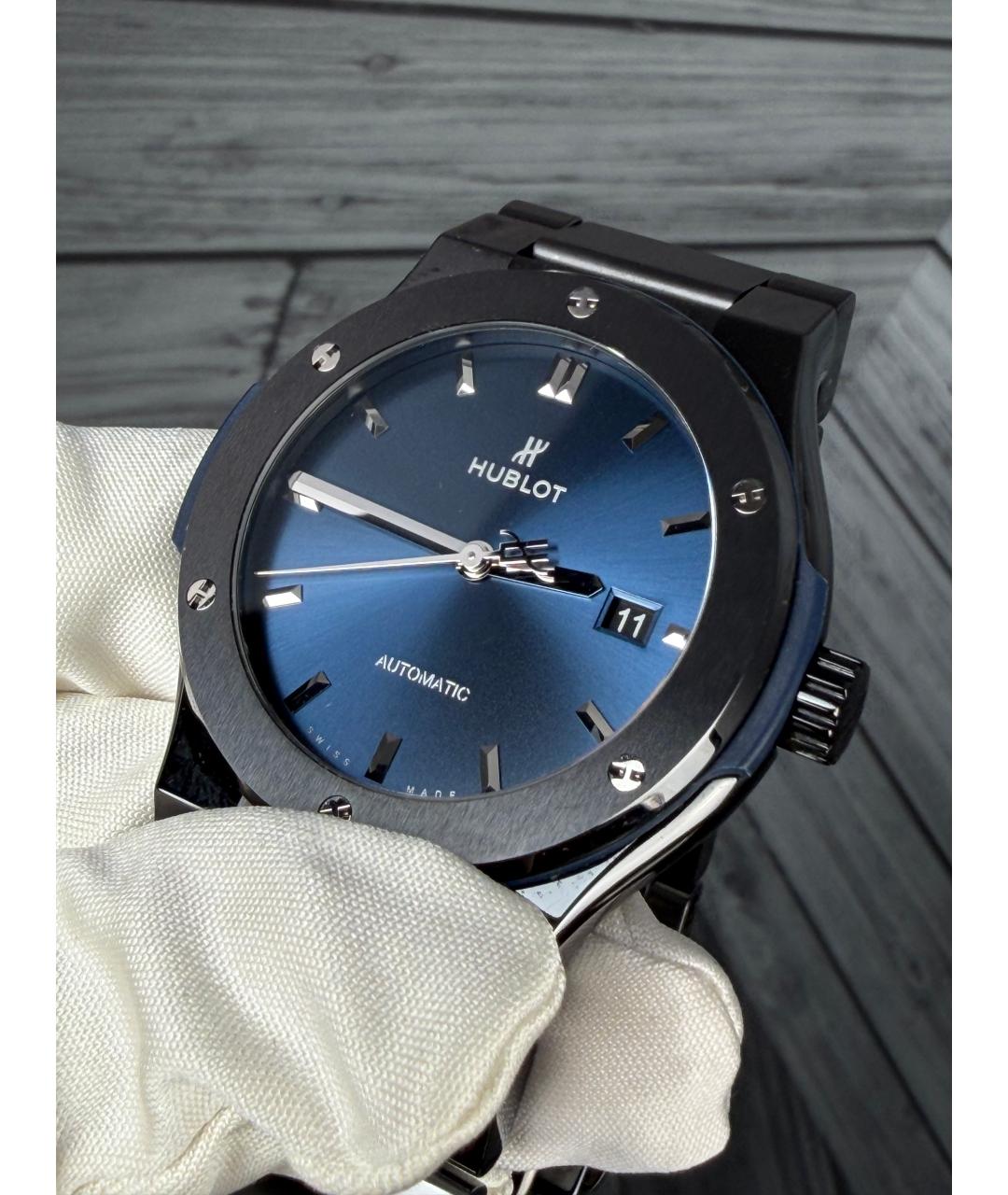 HUBLOT Темно-синие керамические часы, фото 4