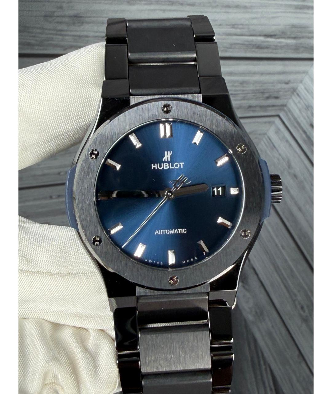 HUBLOT Темно-синие керамические часы, фото 3