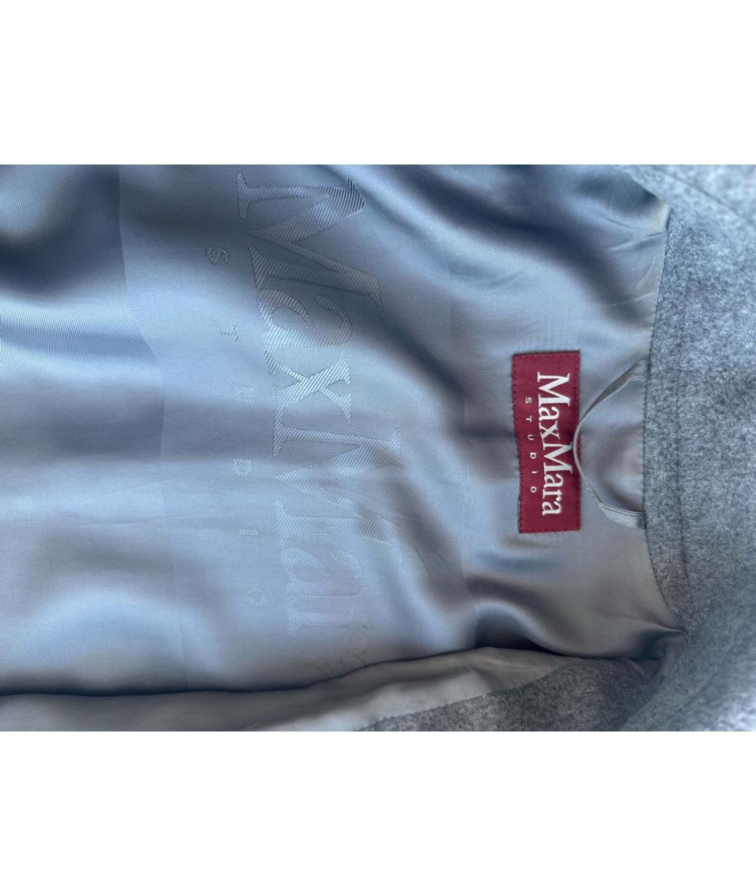 MAX MARA STUDIO Серое шерстяное пальто, фото 6