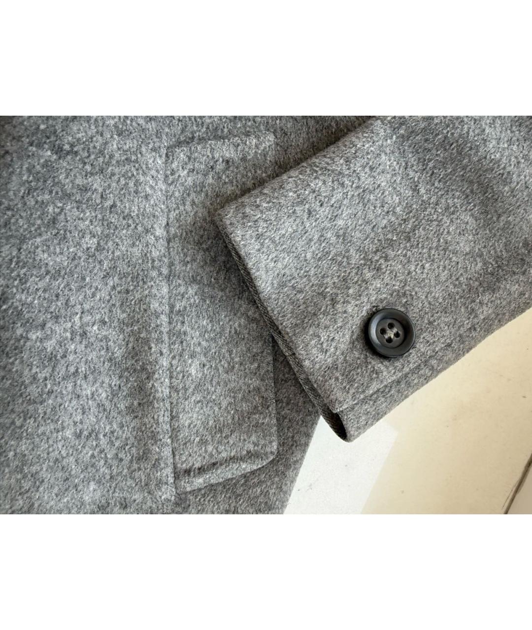 MAX MARA STUDIO Серое шерстяное пальто, фото 5