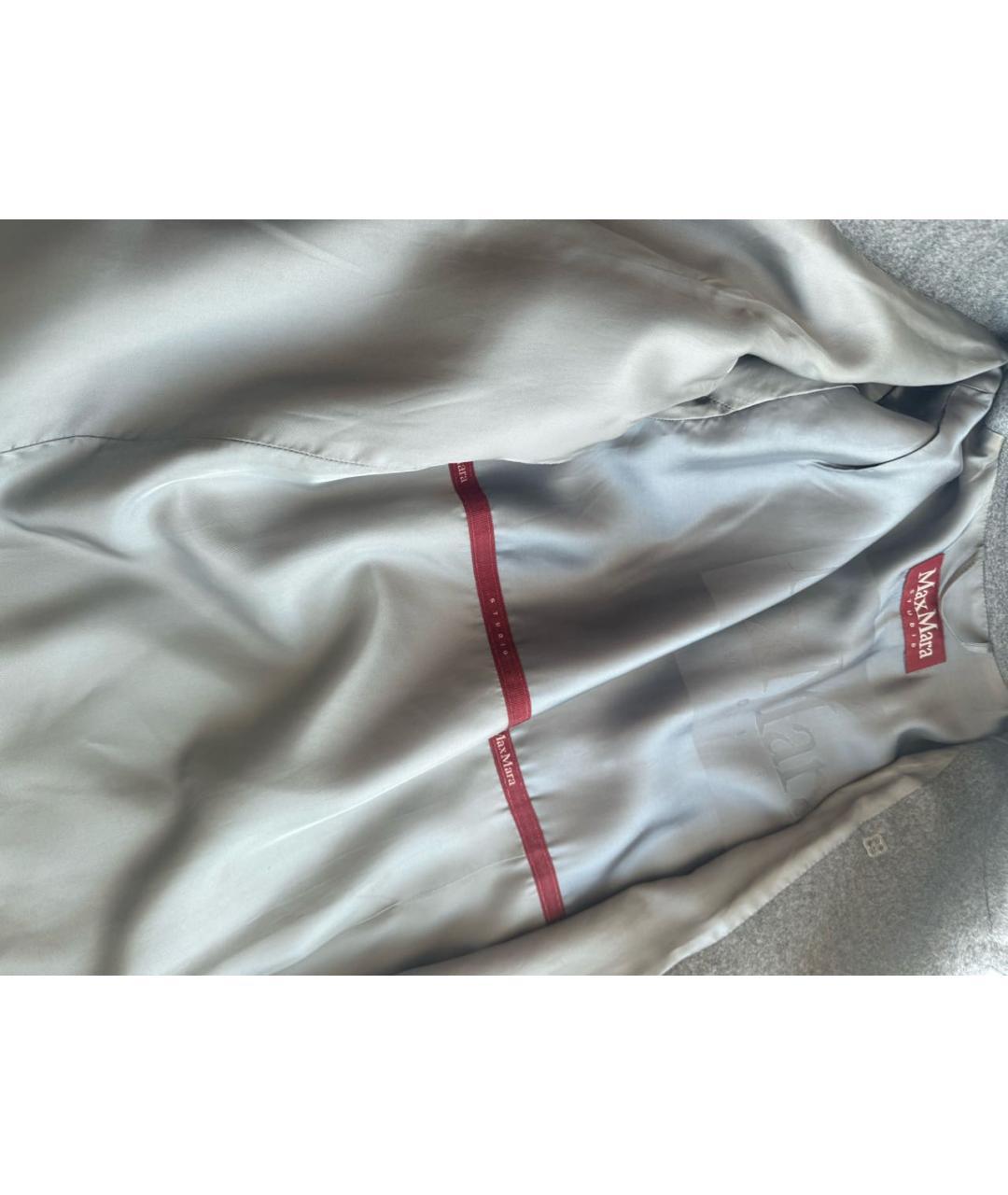 MAX MARA STUDIO Серое шерстяное пальто, фото 7