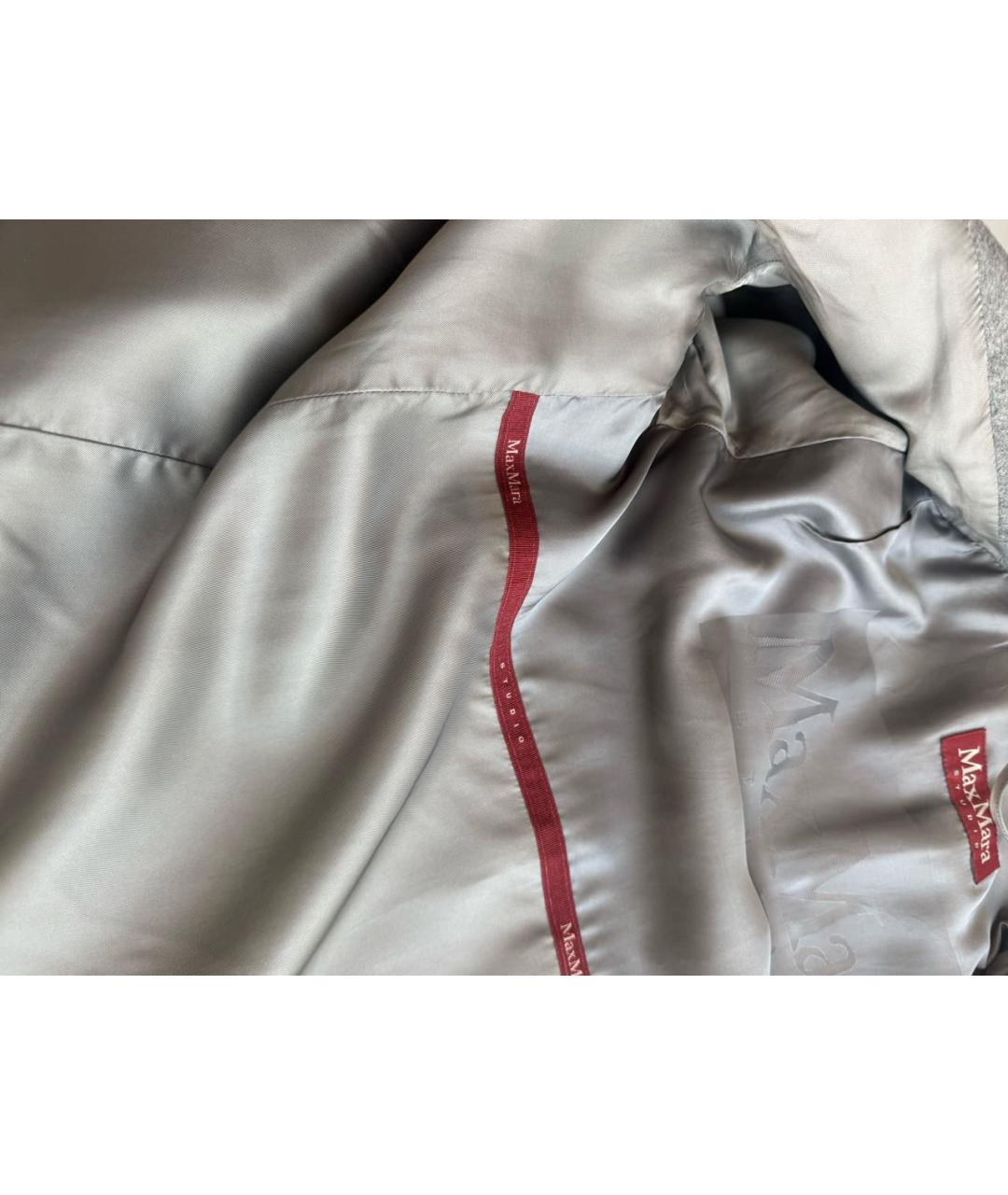 MAX MARA STUDIO Серое шерстяное пальто, фото 8