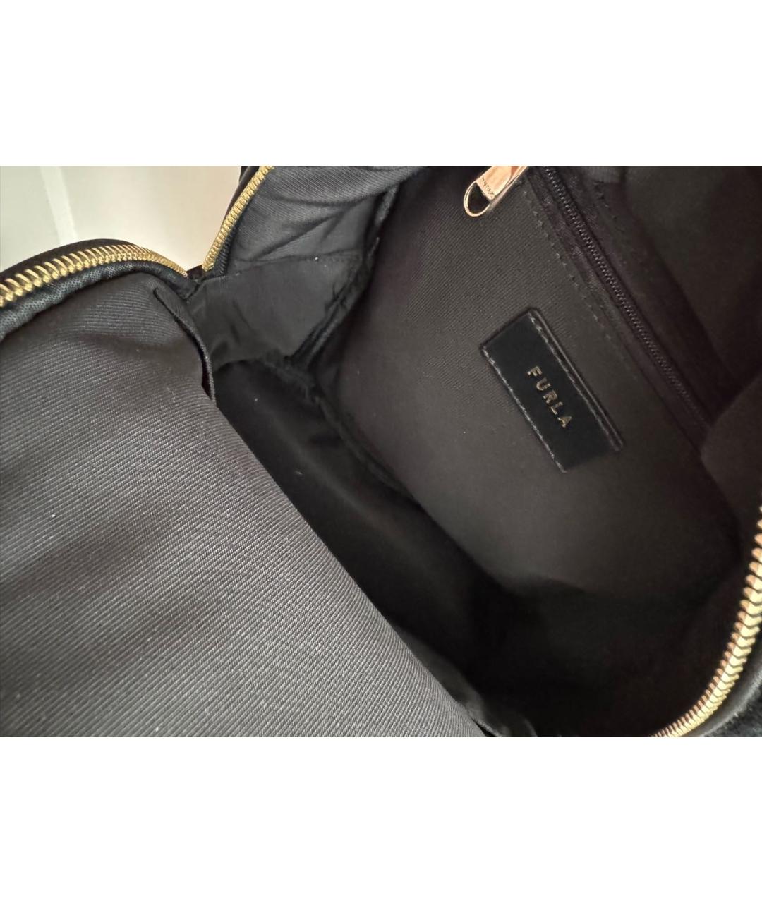FURLA Черный бархатный рюкзак, фото 3