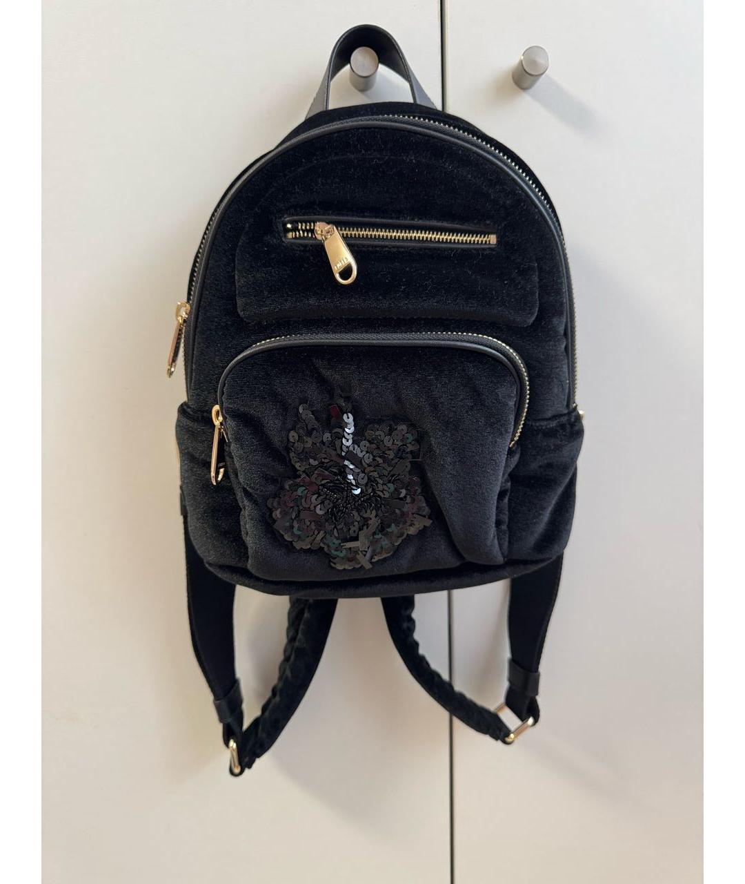 FURLA Черный бархатный рюкзак, фото 5