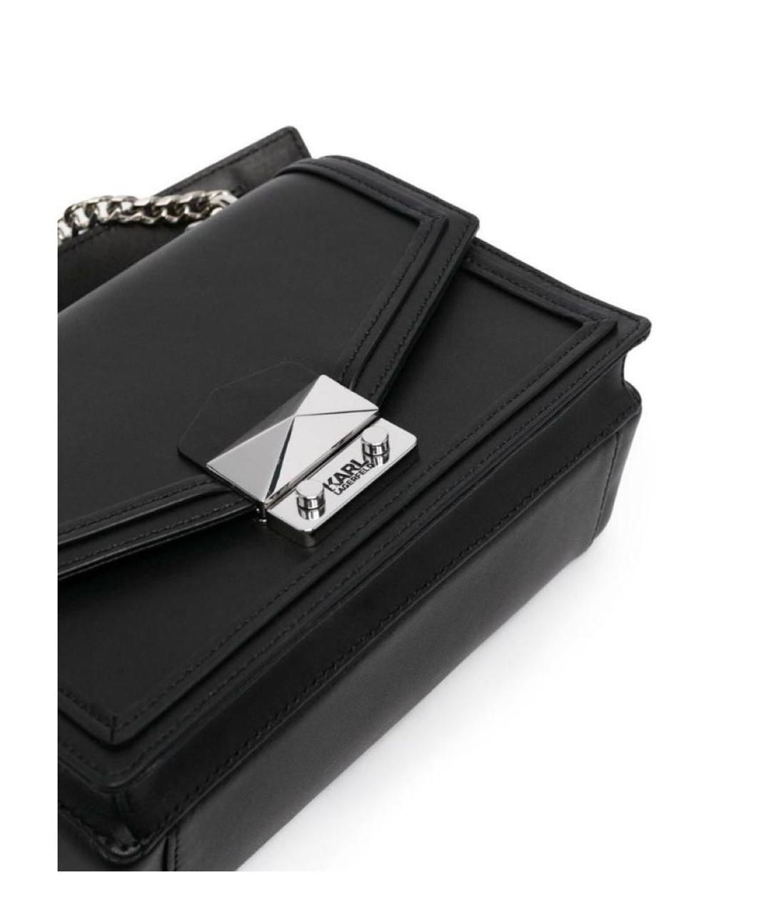 KARL LAGERFELD Черная кожаная сумка через плечо, фото 3