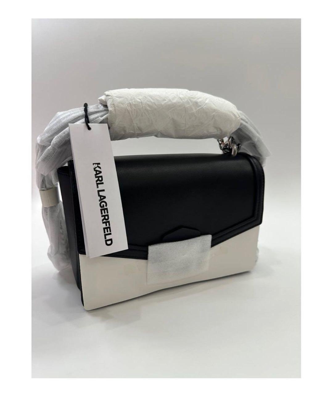KARL LAGERFELD Черная кожаная сумка через плечо, фото 8