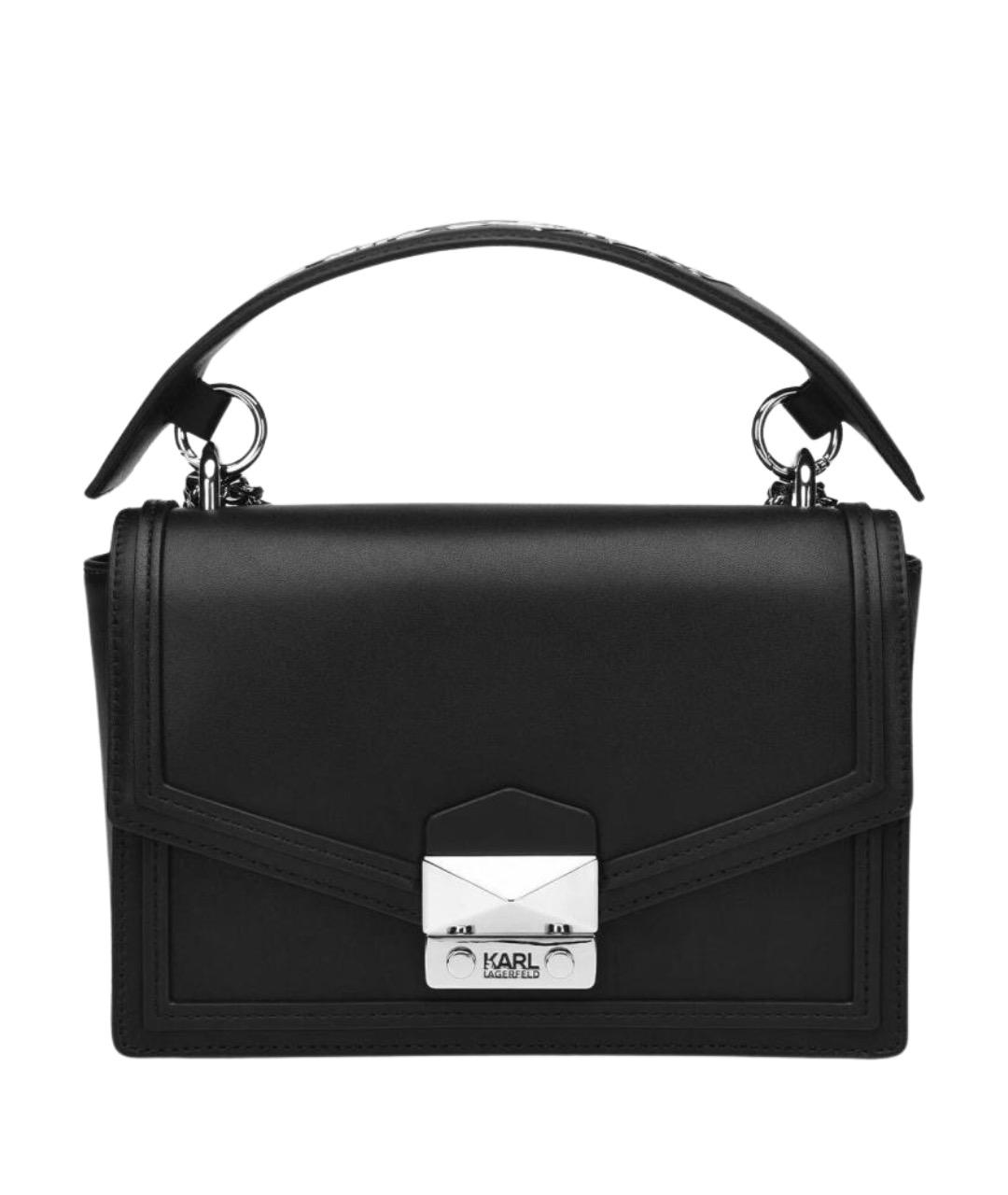 KARL LAGERFELD Черная кожаная сумка через плечо, фото 1