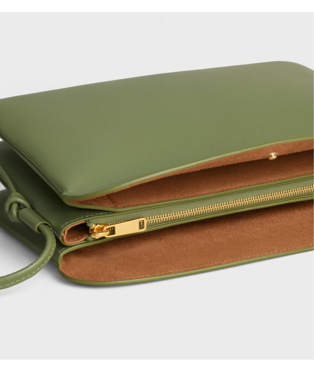 CELINE Зеленая кожаная сумка тоут, фото 4