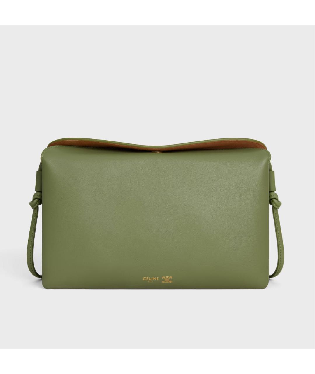 CELINE Зеленая кожаная сумка тоут, фото 5