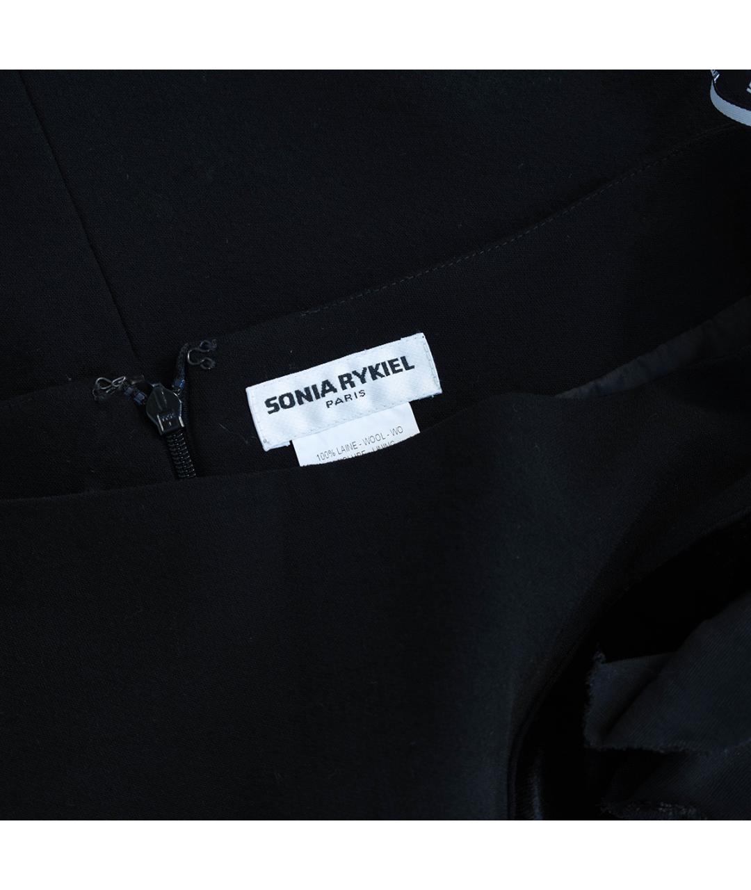 SONIA RYKIEL Черная шерстяная юбка миди, фото 3