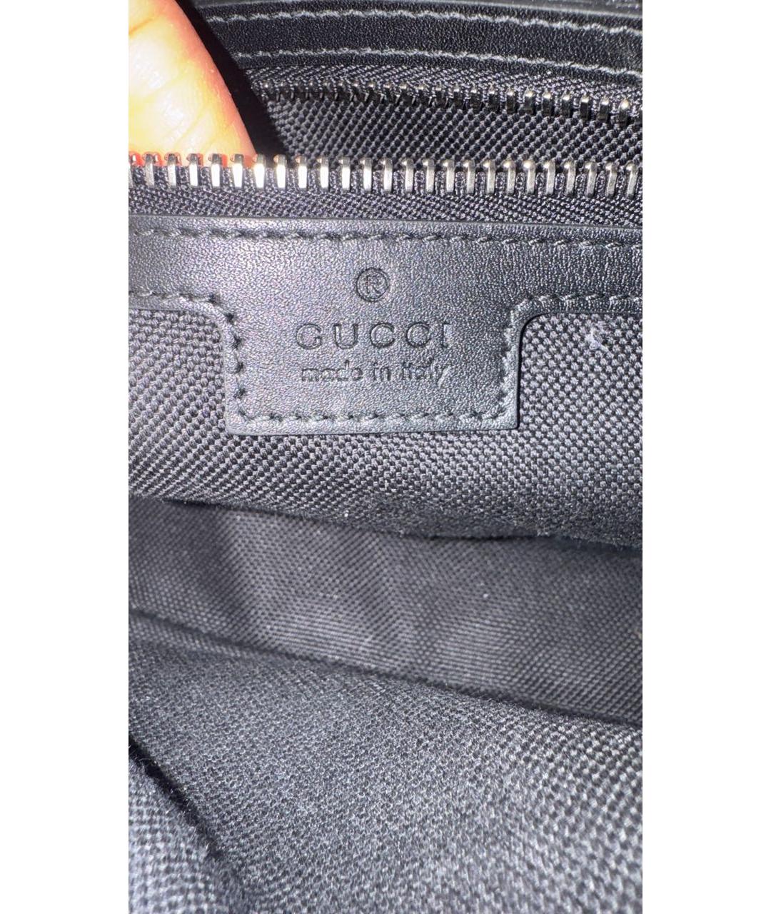 GUCCI Черная кожаная сумка через плечо, фото 7