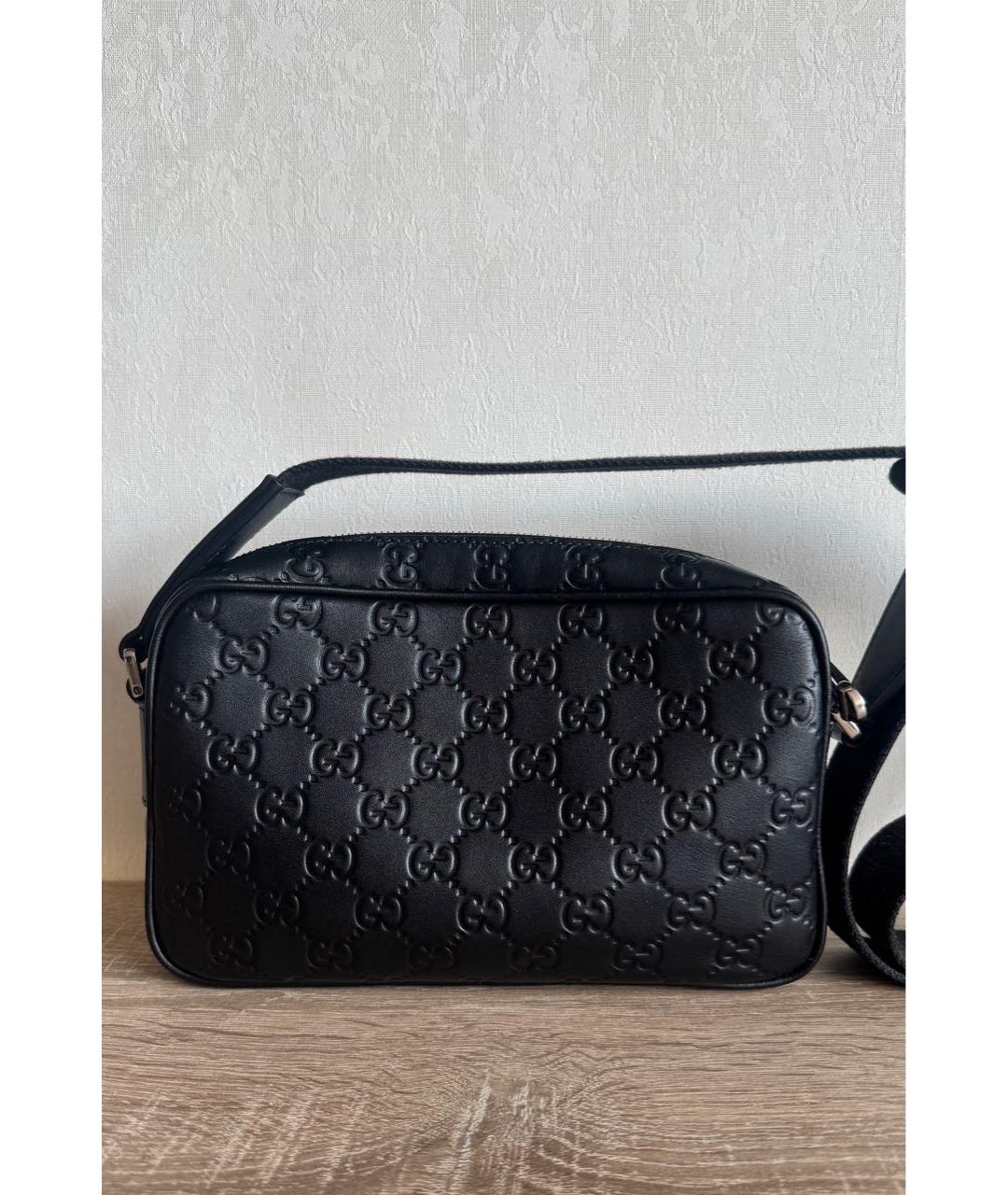 GUCCI Черная кожаная сумка через плечо, фото 2