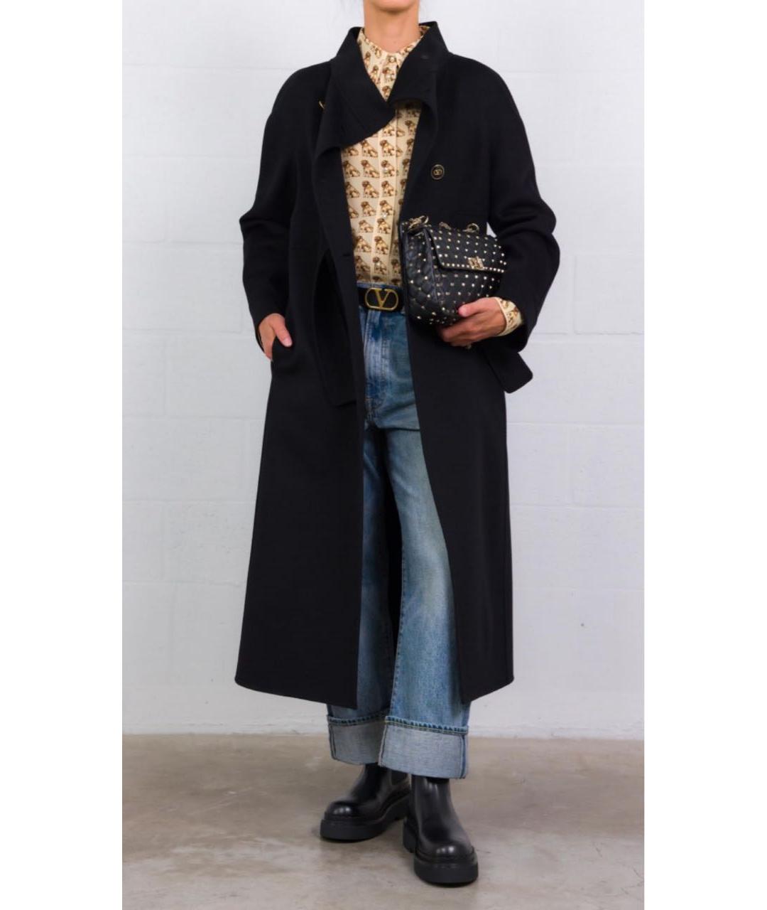 VALENTINO Черное шерстяное пальто, фото 2