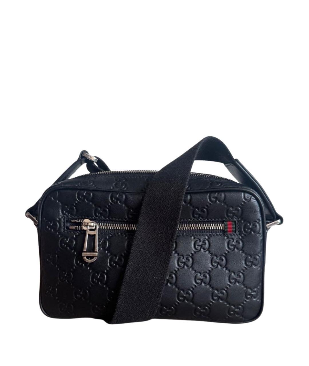 GUCCI Черная кожаная сумка на плечо, фото 1