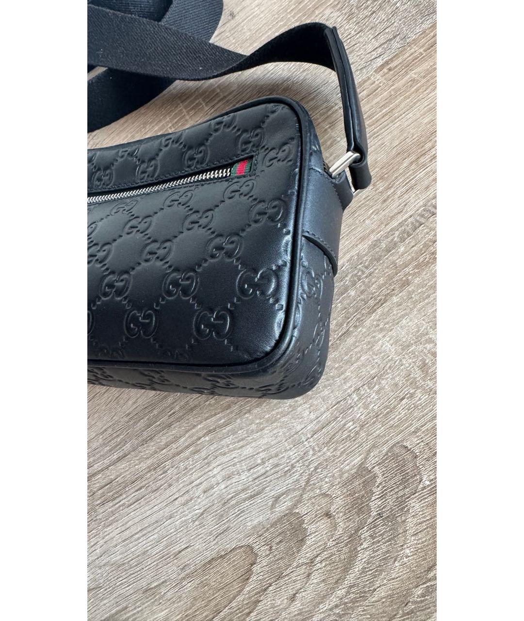 GUCCI Черная кожаная сумка на плечо, фото 3