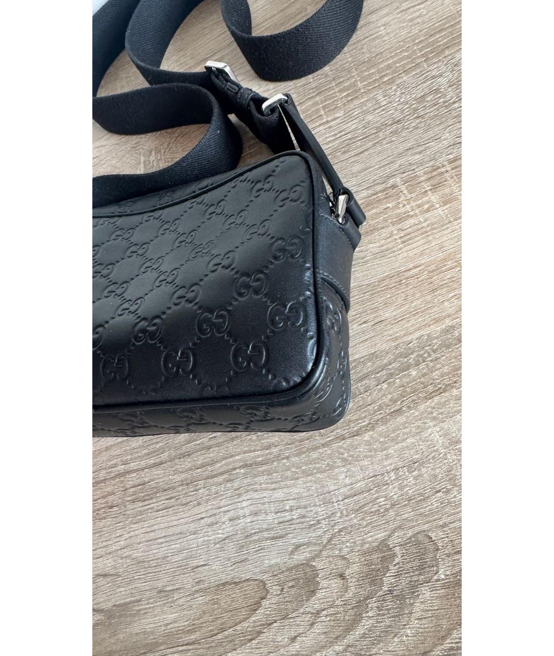 GUCCI Черная кожаная сумка на плечо, фото 5