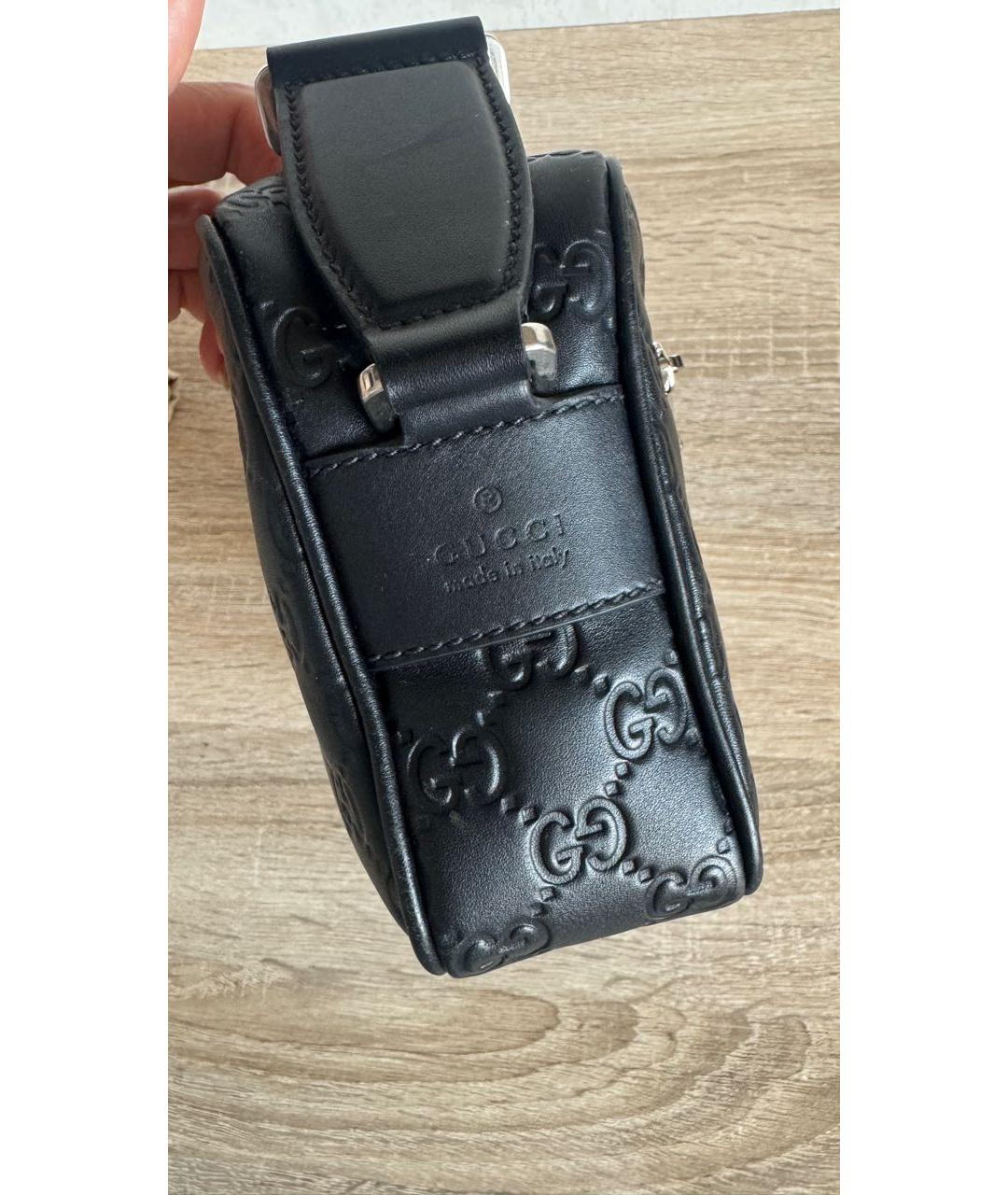 GUCCI Черная кожаная сумка на плечо, фото 8