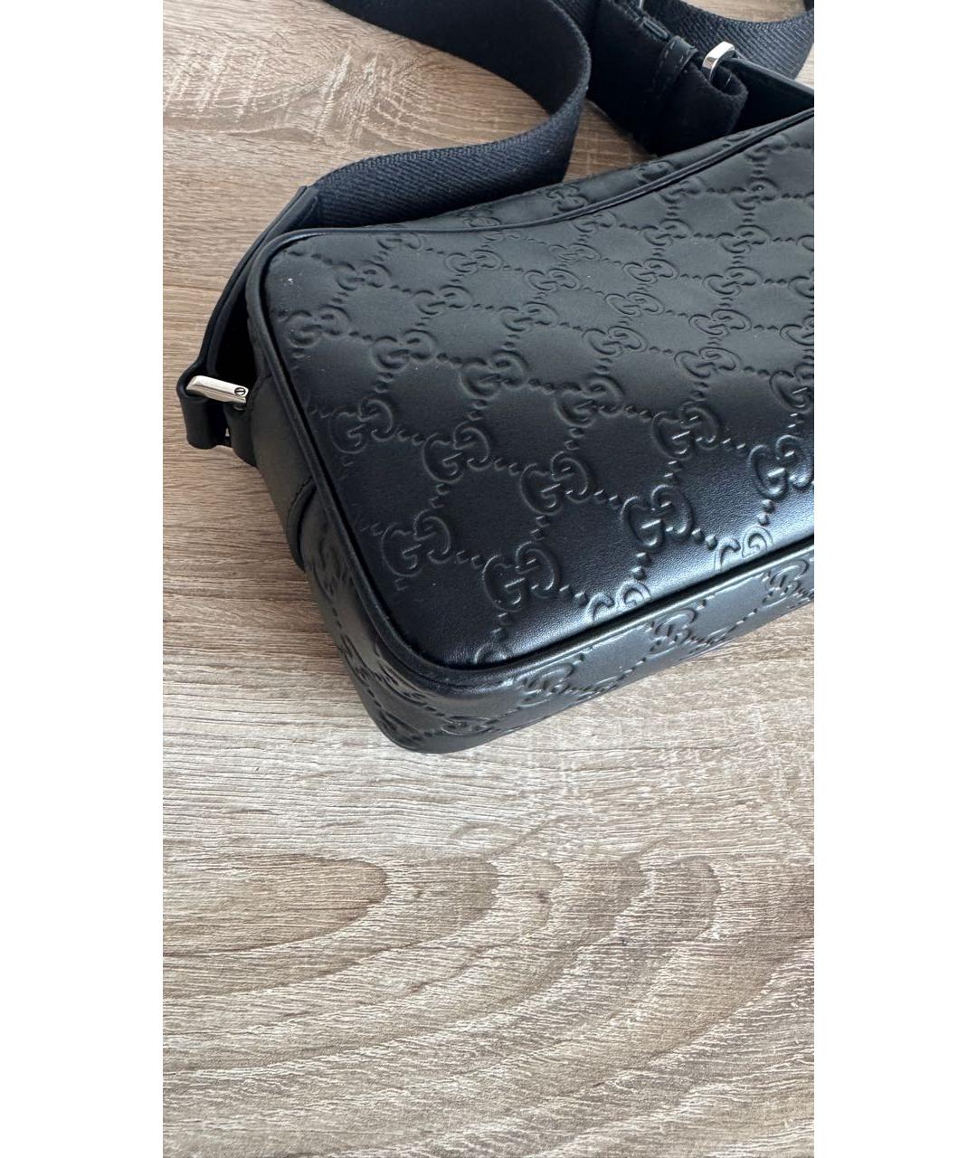 GUCCI Черная кожаная сумка на плечо, фото 6