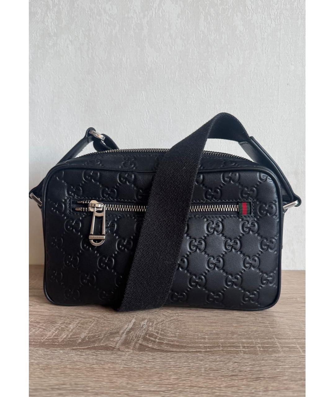 GUCCI Черная кожаная сумка на плечо, фото 9