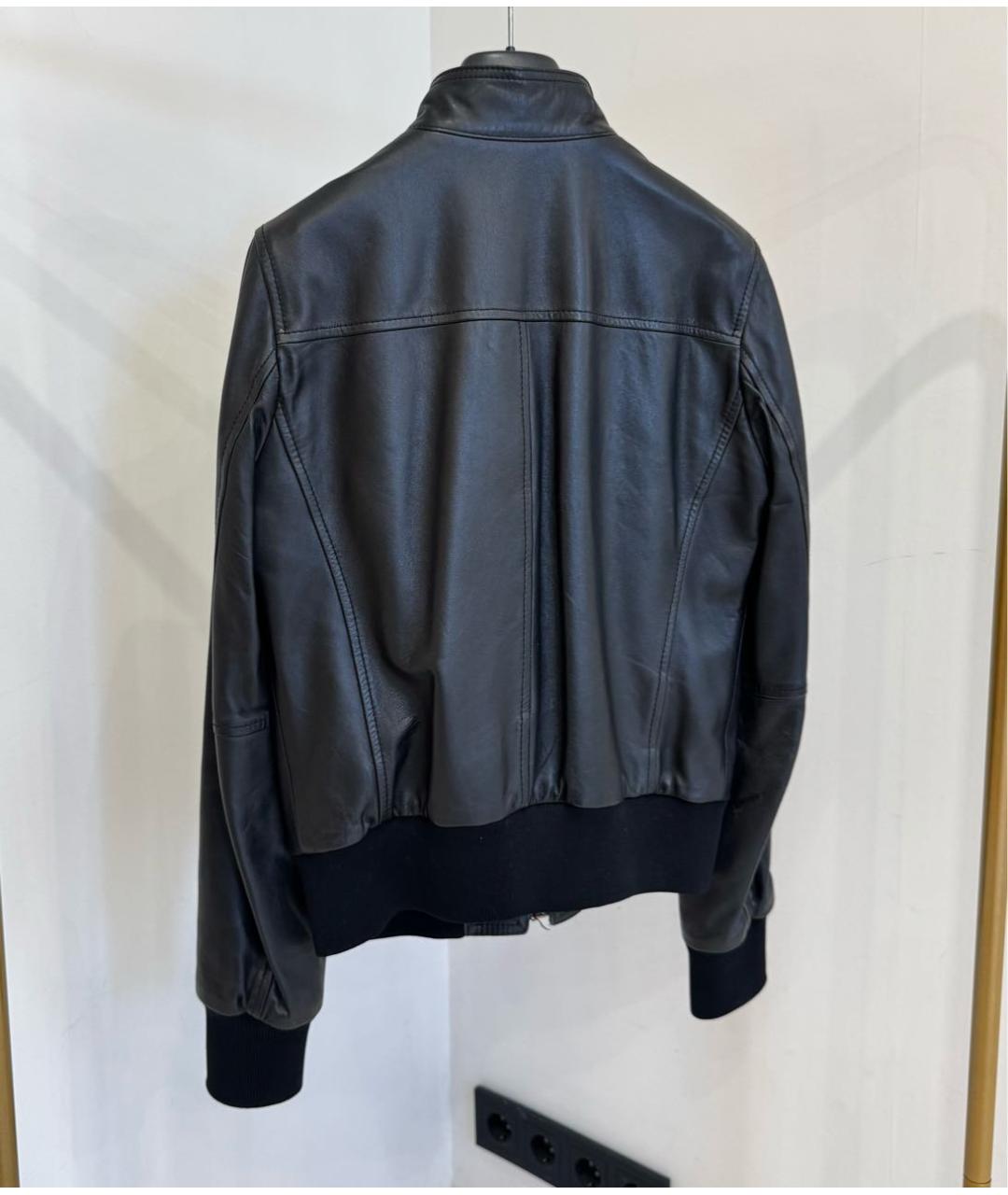 DOLCE&GABBANA Черная кожаная куртка, фото 3