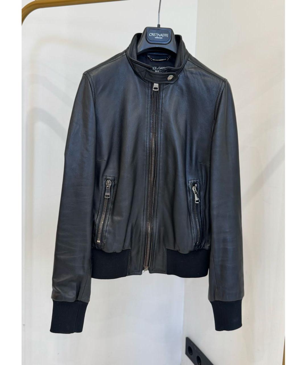 DOLCE&GABBANA Черная кожаная куртка, фото 9