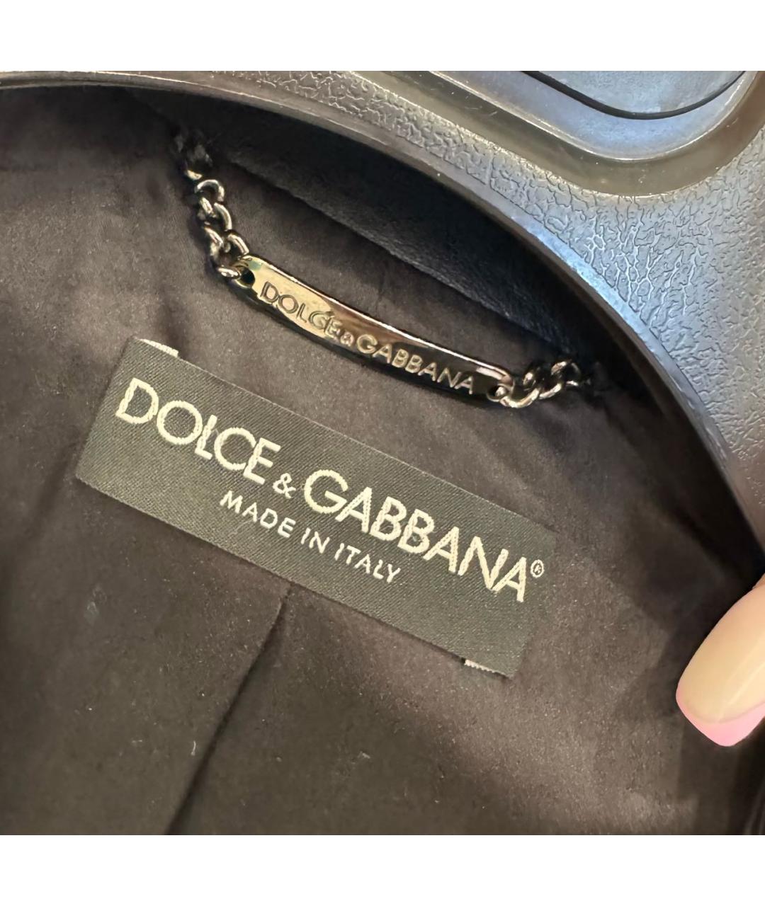 DOLCE&GABBANA Черная кожаная куртка, фото 7