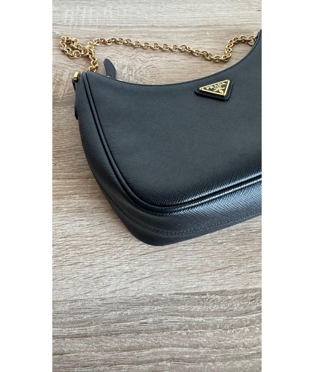 PRADA Черная кожаная сумка через плечо, фото 5