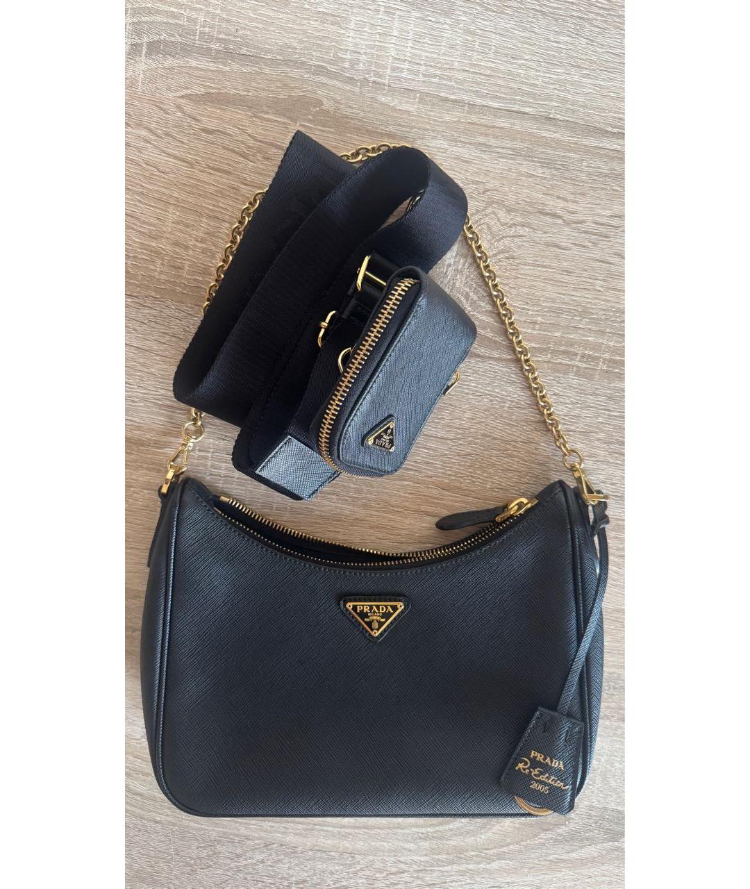 PRADA Черная кожаная сумка через плечо, фото 8