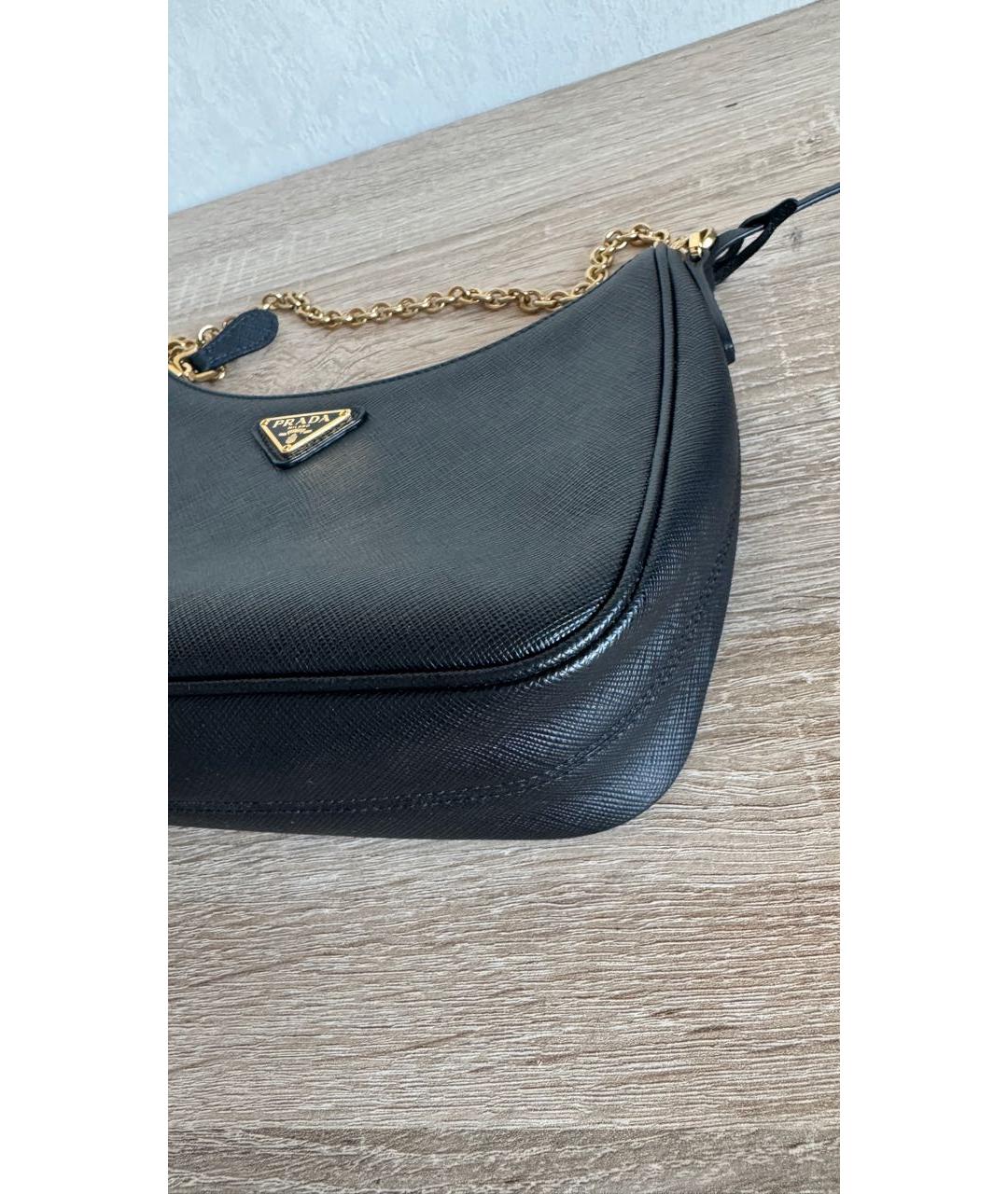 PRADA Черная кожаная сумка через плечо, фото 6