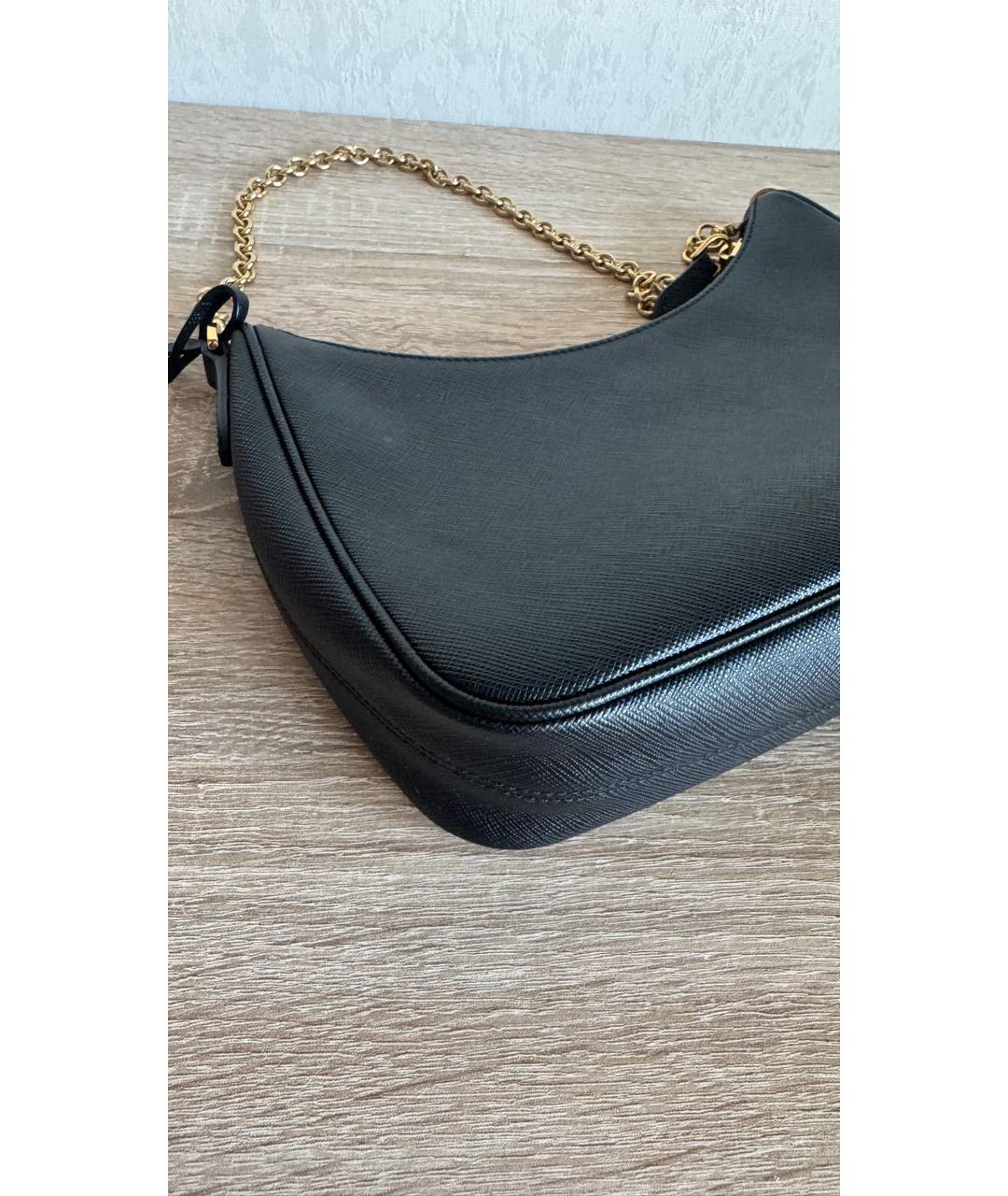 PRADA Черная кожаная сумка через плечо, фото 4