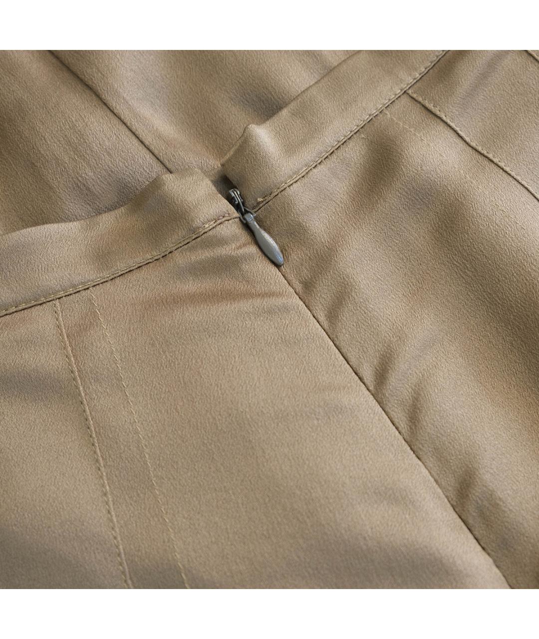 BURBERRY Коричневая шелковая юбка миди, фото 4