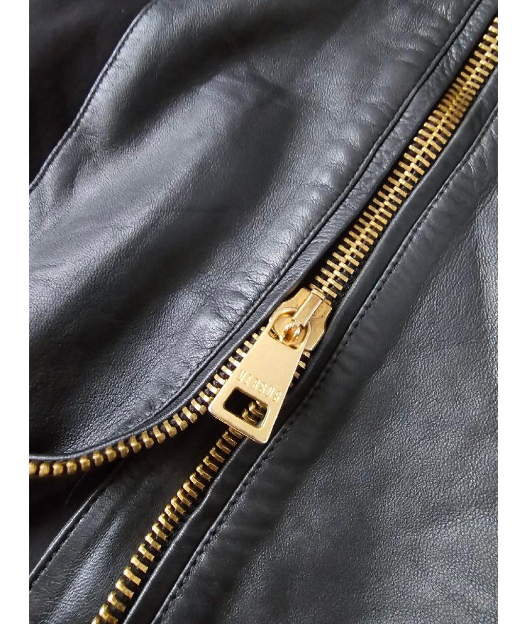 VERSUS VERSACE Черное кожаное платье, фото 6