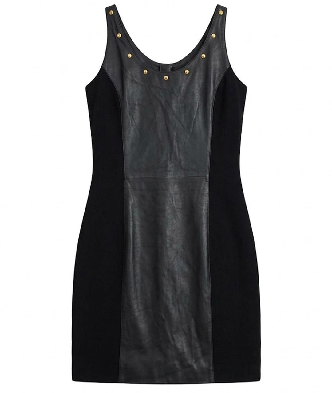 VERSUS VERSACE Черное кожаное платье, фото 1